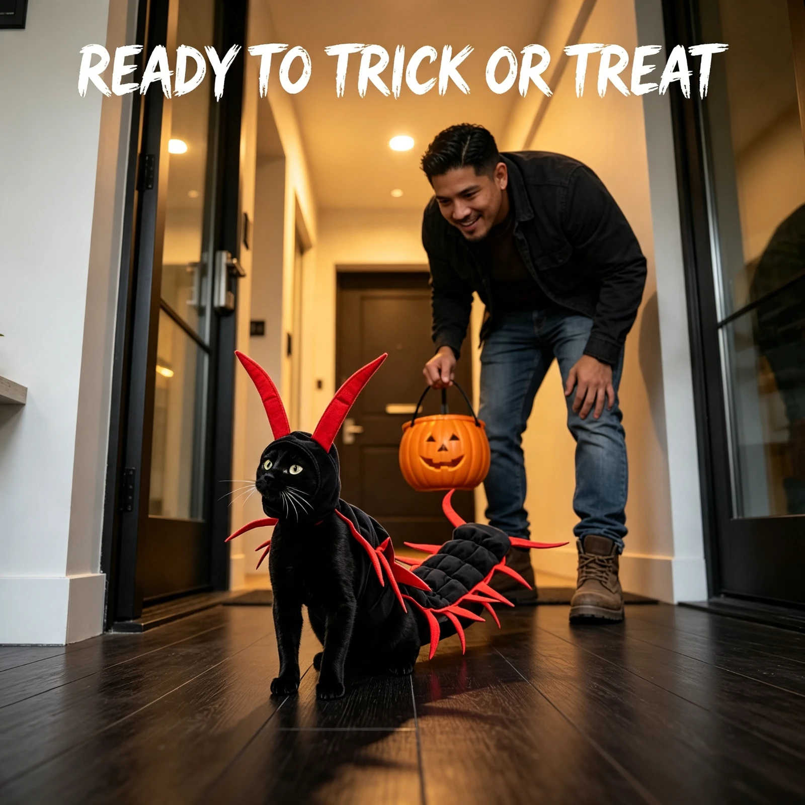Pumpkin Hoodie for Cats & Dogs – Halloween Pet Hoodie - Image 3