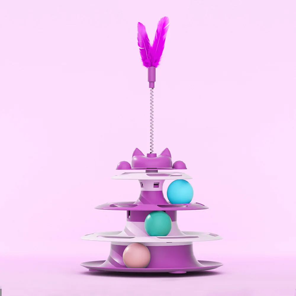 Interactive Cat Toy Set — Tower, Teaser Wand & Balls - Image 5