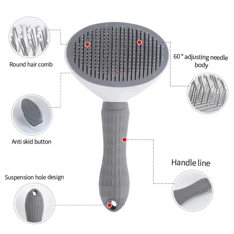 Self-Cleaning Cat & Dog Brush — Deshedding Grooming Tool - Image 5