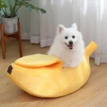Banana Cat Bed — Cozy Covered Cat Bed House