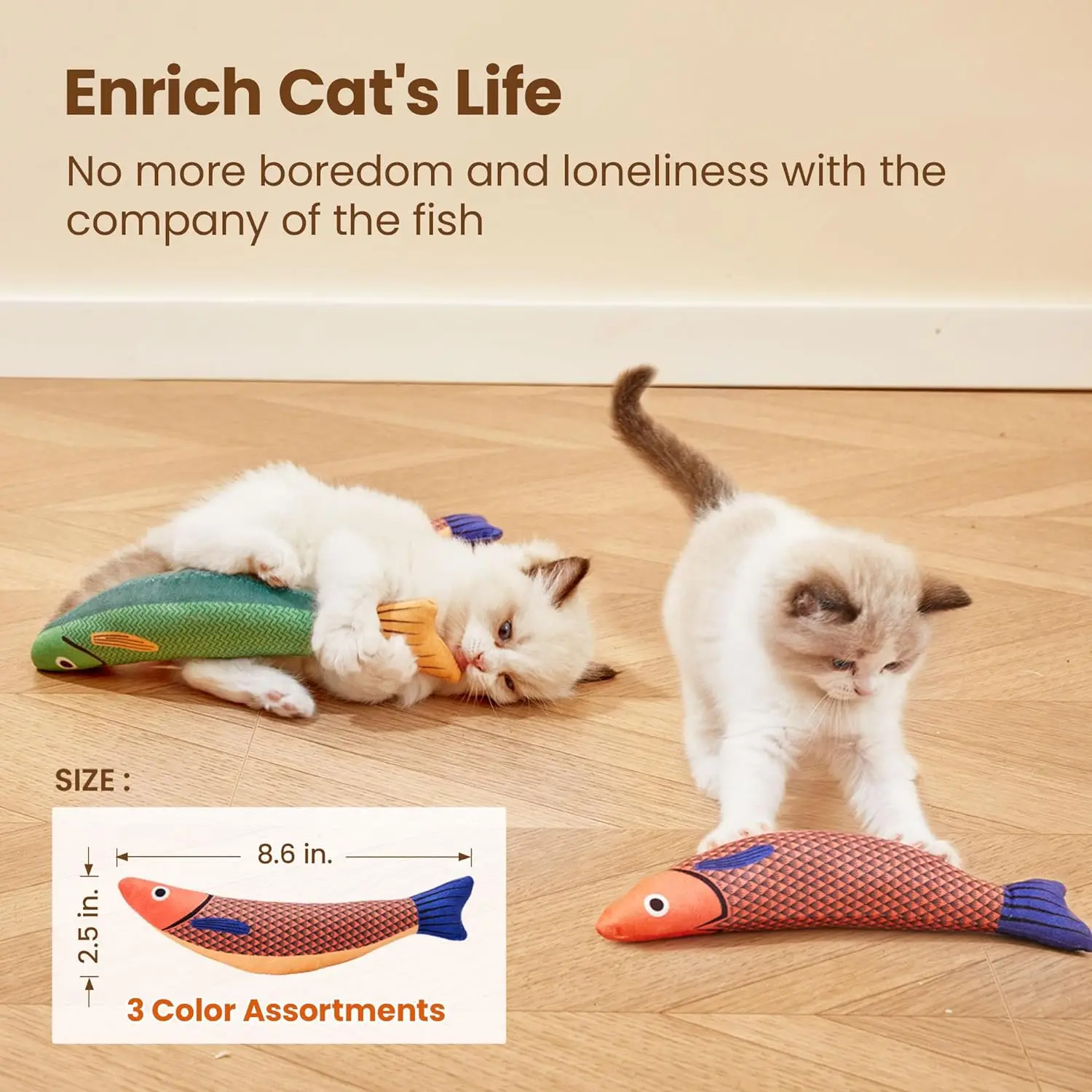 Catnip Fish Plush Toys — Soft Chew Toys for Indoor Cats - Image 5