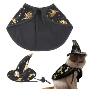 Cat Hat & Cape Costume Set – Halloween Cosplay for Kittens