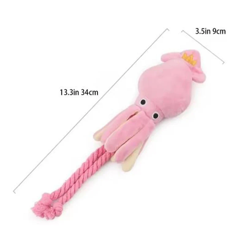 Cotton Rope Octopus Chew Toy with Squeaker for Cats & Dogs - Image 3