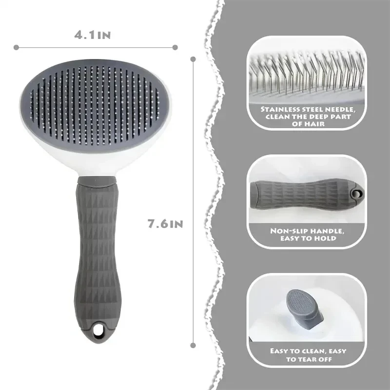 Self-Cleaning Cat & Dog Brush — Deshedding Grooming Tool - Image 4
