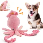 Cotton Rope Octopus Chew Toy with Squeaker for Cats & Dogs
