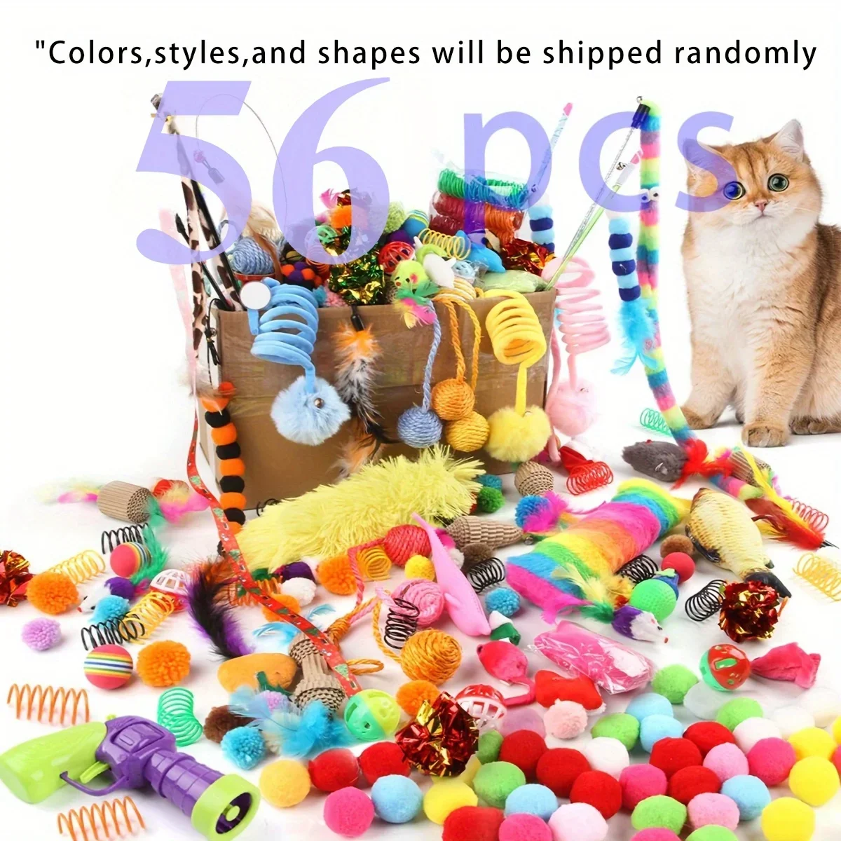 Cat Toy Variety Pack — 14/28/56 Pcs Interactive Kitten Toys - Image 2