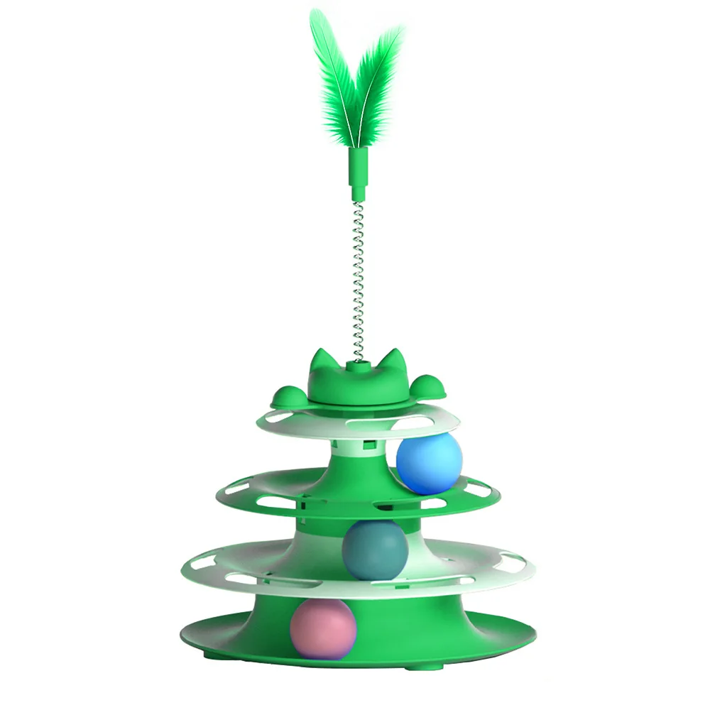 Interactive Cat Toy Set — Tower, Teaser Wand & Balls - Image 3