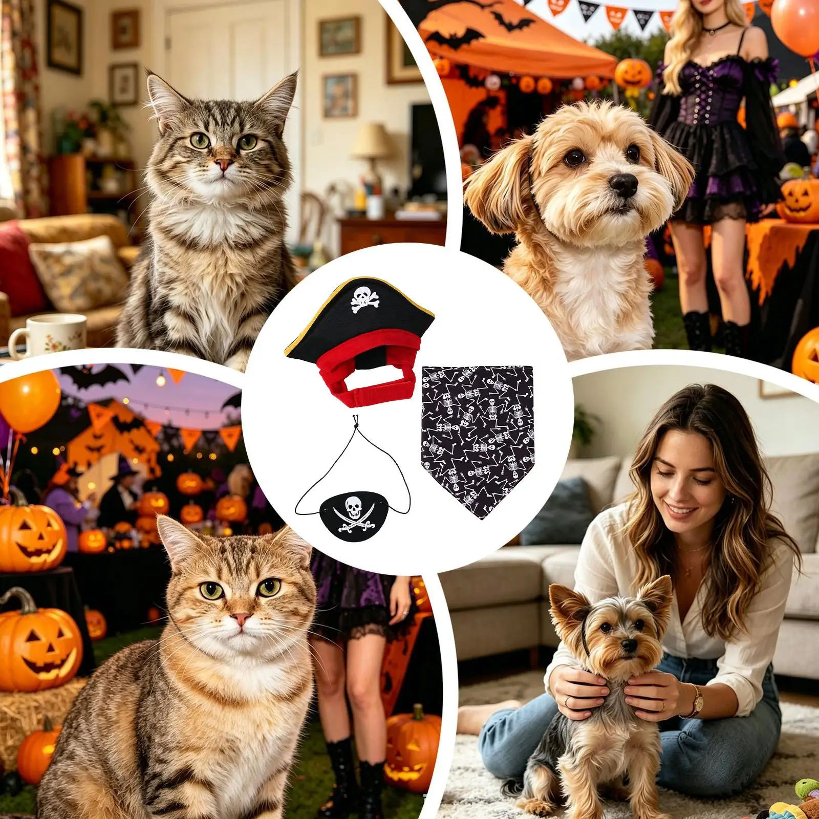 Cat Pirate Costume – Hat, Eye Patch & Scarf Set - Image 5