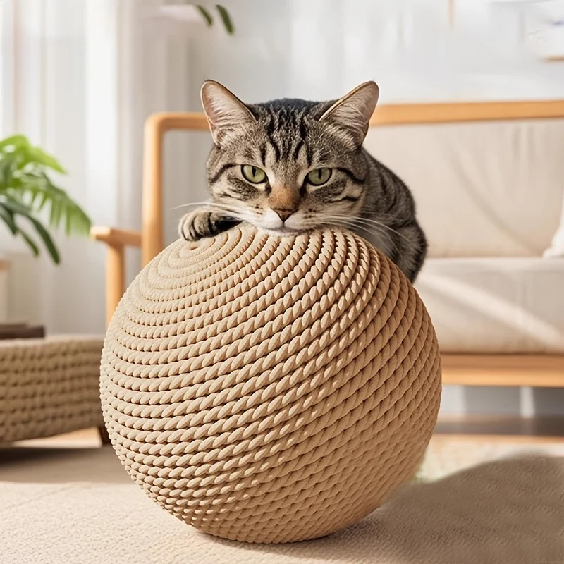 Large Sisal Cat Ball — Interactive Scratcher Toy for Indoor Cats