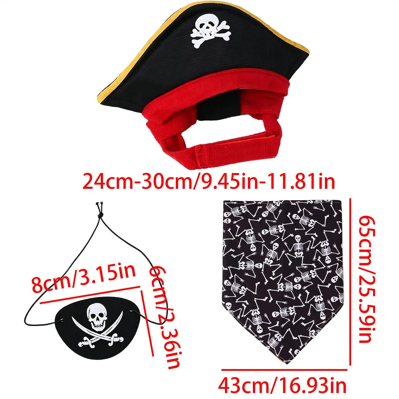 Cat Pirate Costume – Hat, Eye Patch & Scarf Set - Image 6