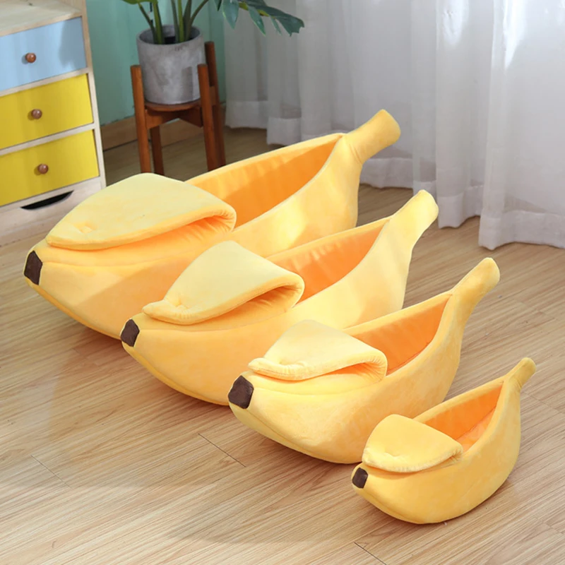 Banana Cat Bed — Cozy Covered Cat Bed House - Image 2