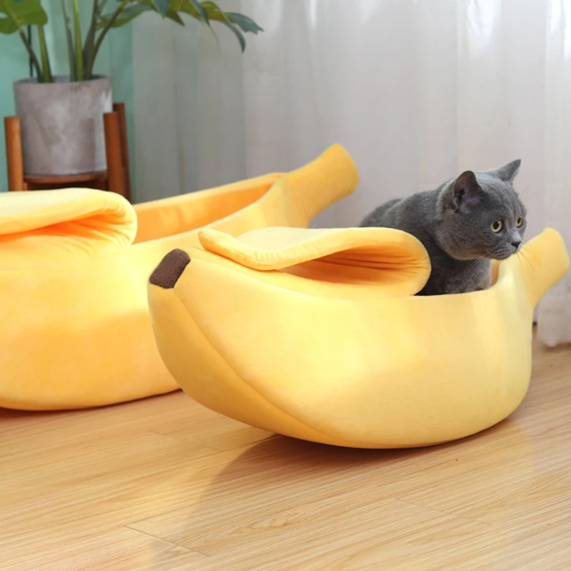 Banana Cat Bed — Cozy Covered Cat Bed House - Image 5