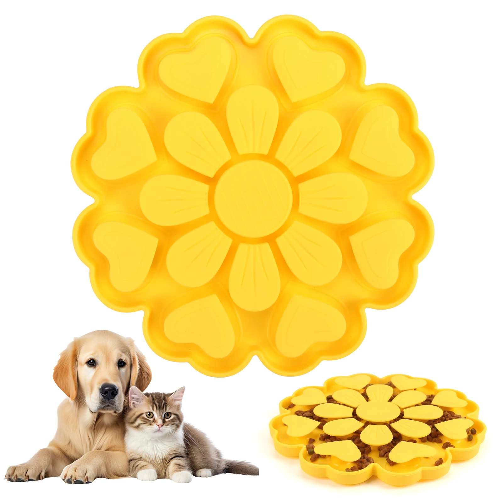 Slow Feeder Bowl with Suction Cup for Cats & Dogs