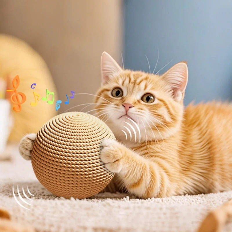 Large Sisal Cat Ball — Interactive Scratcher Toy for Indoor Cats - Image 5