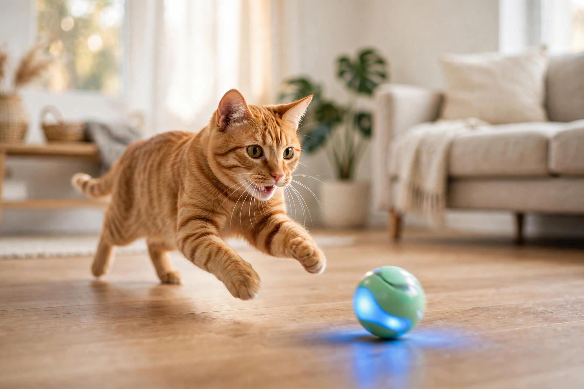 Smart Interactive Cat Ball – USB Rechargeable Self-Moving Toy for Indoor Cats - Imagen 2